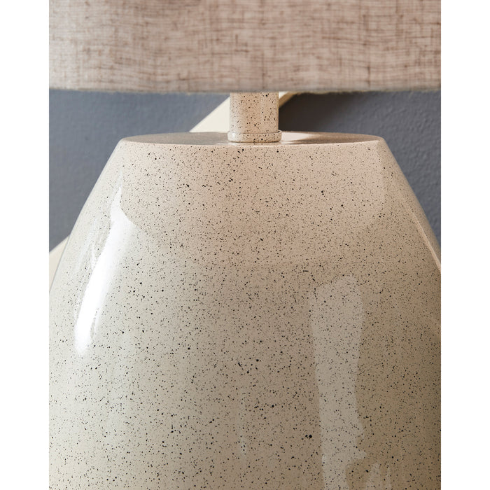 Detail view of Linas Beige Table Lamp