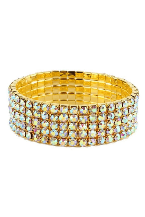 5 Line Strand Basic Stretch Bracelet Series (Gold Abalone)