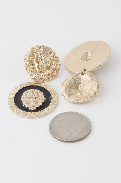 Lion Emblem Earrings