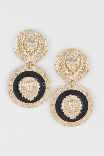 Lion Emblem Earrings