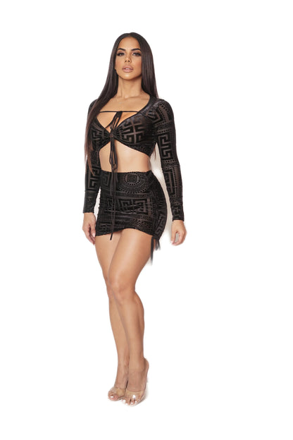 Love Mine Style Black Skirt Set