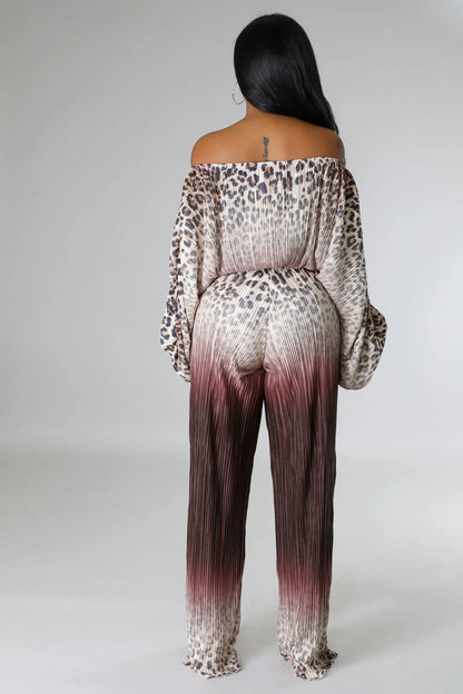 Love You A Latte Ruched Pant Set with One Shoulder Top