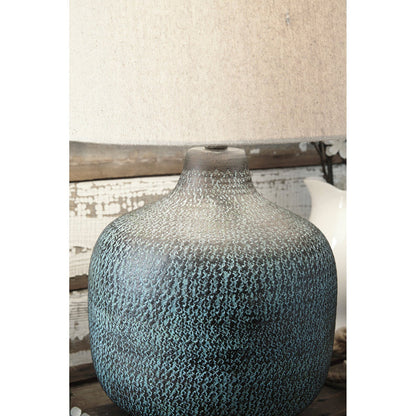 Detail view of Malthace Patina Table Lamp
