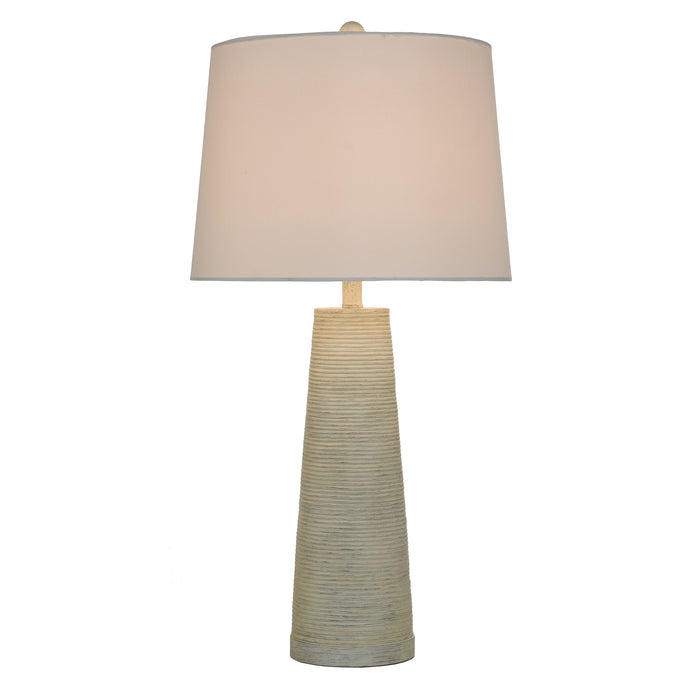 Front left view of Michel Washed White Table Lamp