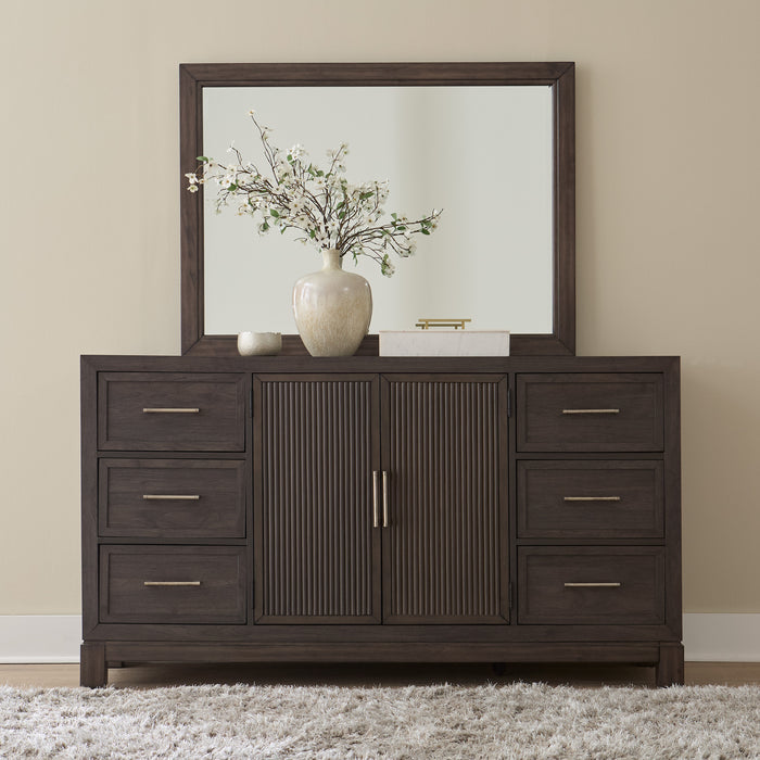 A room setting featuring Modern Edge Caffe Mirror