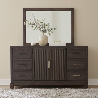 A room setting featuring Modern Edge Caffe Mirror