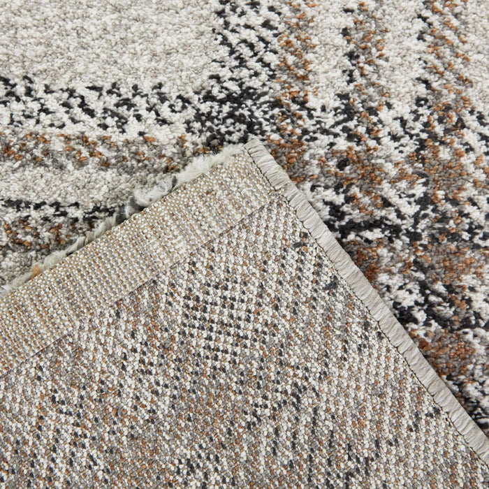 Back view of Monte Brown 5x8 Plaid Area Rug