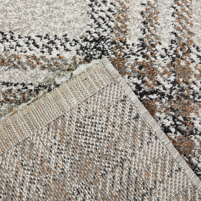 Back view of Monte Brown 5x8 Plaid Area Rug