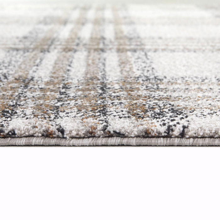 Side view of Monte Brown 5x8 Plaid Area Rug