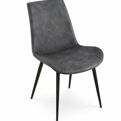 Front right view of Nicoya Steel Gray Dining Chair
