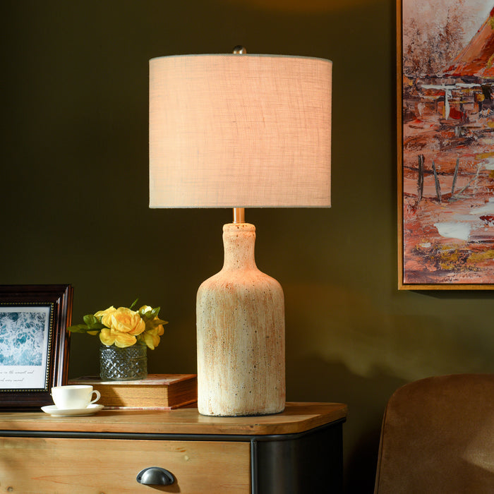 A room setting featuring Olney Greige Table Lamp
