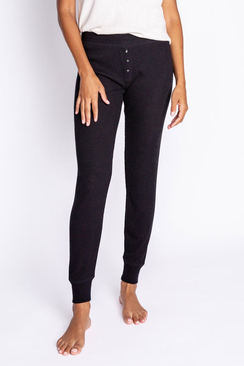 Textured Essentials Black Jammie Pants