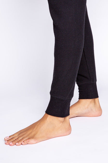 Textured Essentials Black Jammie Pants