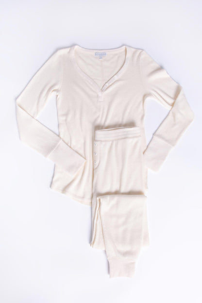 Textured Essentials Stone Henley Top Lounge Set