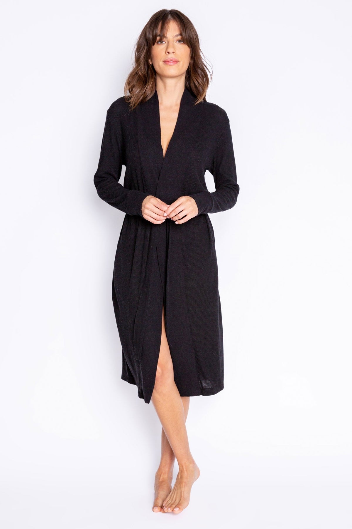 Textured Essentials Black Robe