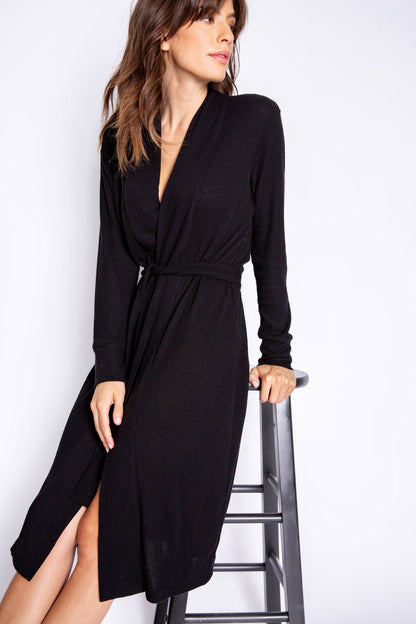 Textured Essentials Black Robe