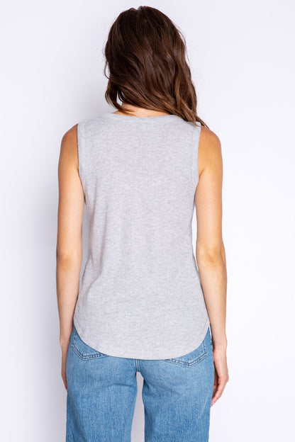 Textured Essentials Heather Grey Tank Top
