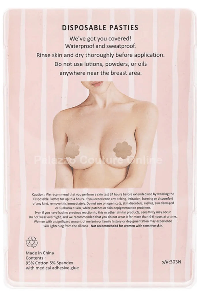 3 Pairs Breast Petal Pasties Nude, Dark Nude and Black