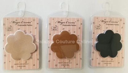 3 Pairs Breast Petal Pasties Nude, Dark Nude and Black