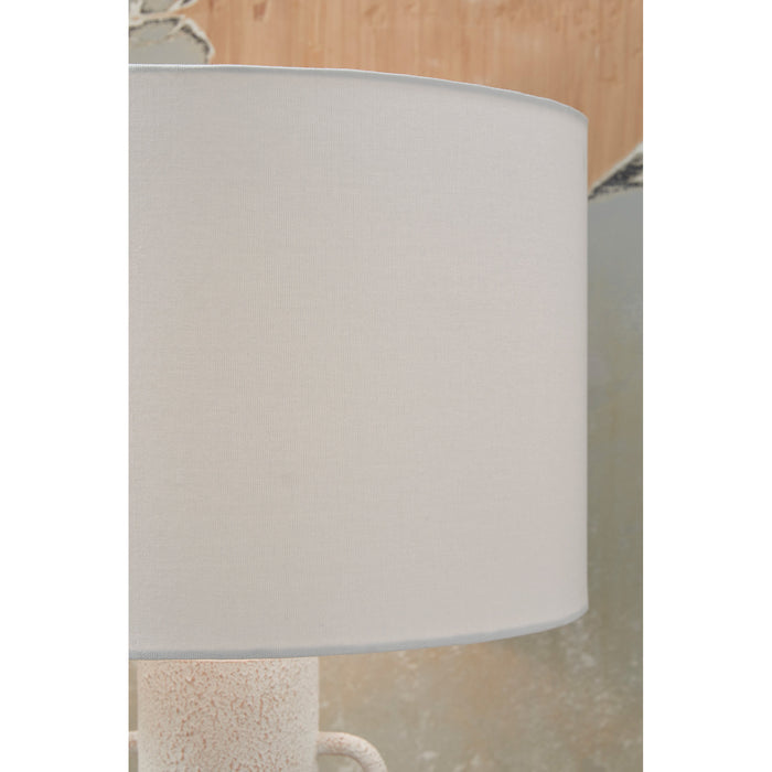 Detail view of Perringhill Distressed White Table Lamp