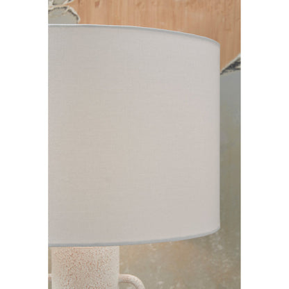 Detail view of Perringhill Distressed White Table Lamp