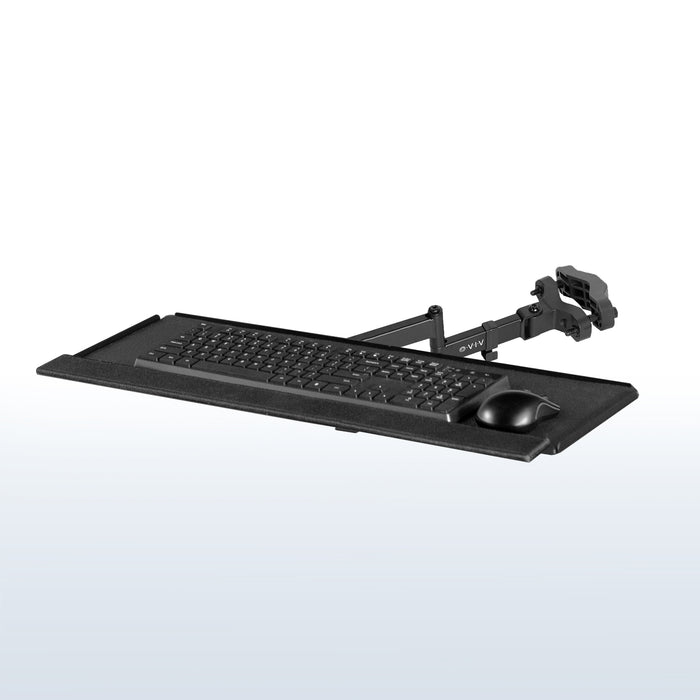 Universal mount is ideal for adding a keyboard tray to an existing monitor stand or any pole within the diameter range.