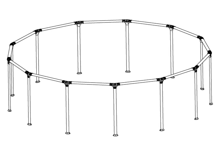 Power Steel & Steel Pro MAX 13' x 42" Above Ground Round Pool Frame Set Replacement, Gray (Top Rails and Vertical Legs)