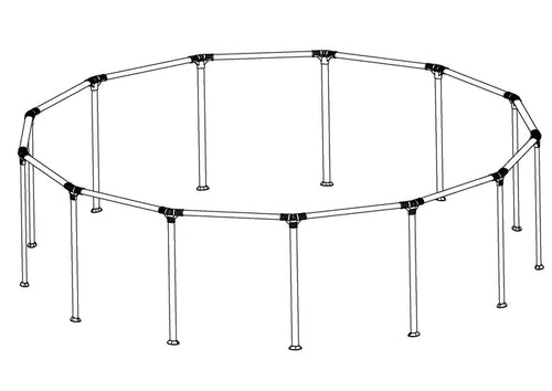 Power Steel & Steel Pro MAX 13' x 42" Above Ground Round Pool Frame Set Replacement, Gray (Top Rails and Vertical Legs)