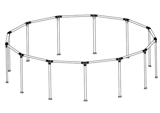 Power Steel & Steel Pro MAX 13' x 42" Above Ground Round Pool Frame Set Replacement, Gray (Top Rails and Vertical Legs)
