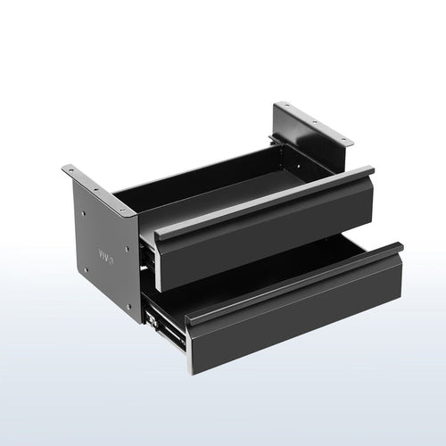 Pull Out Dual Level Under Desk Drawer set creates vertically stacked storage for your workstation.