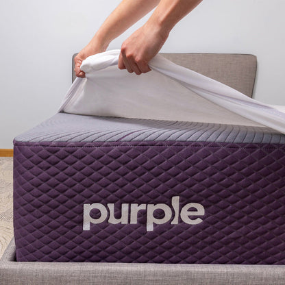 Front right view of Purple Deep Pocket Twin XL Mattress Protector