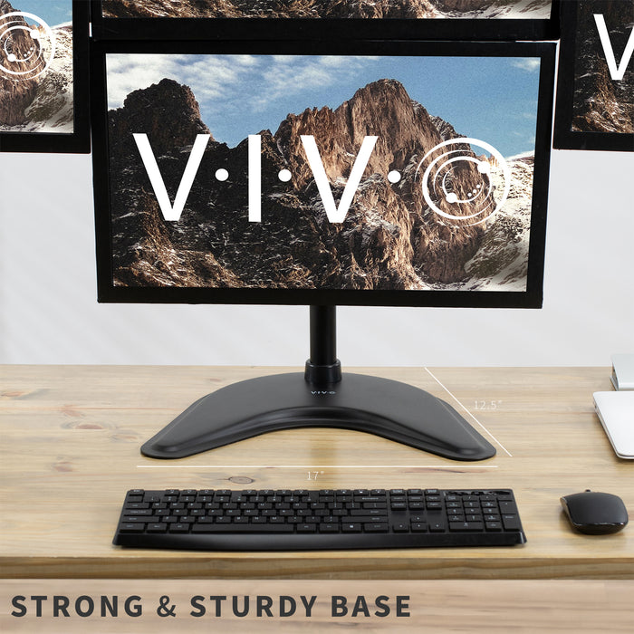 Quad Monitor Desk Stand - 13" to 27" Screens