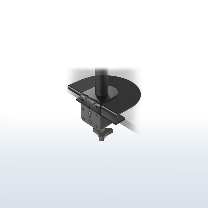 Sturdy reinforcement brackets for clamping on monitor mounts.