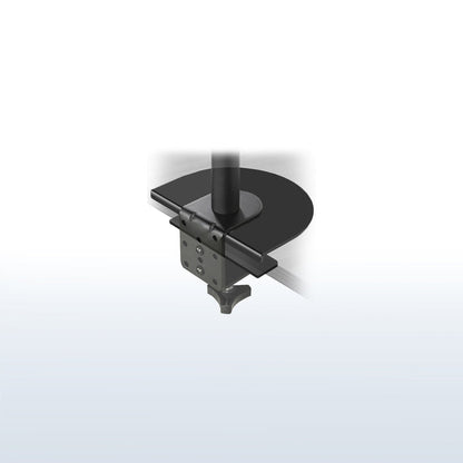 Sturdy reinforcement brackets for clamping on monitor mounts.