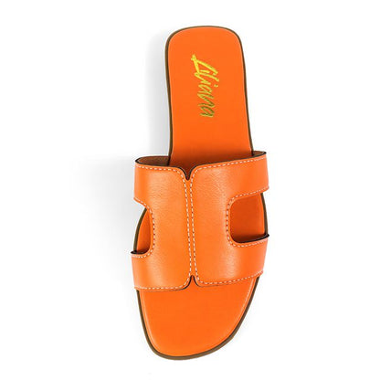 Ella Luxe Slide Sandal Orange