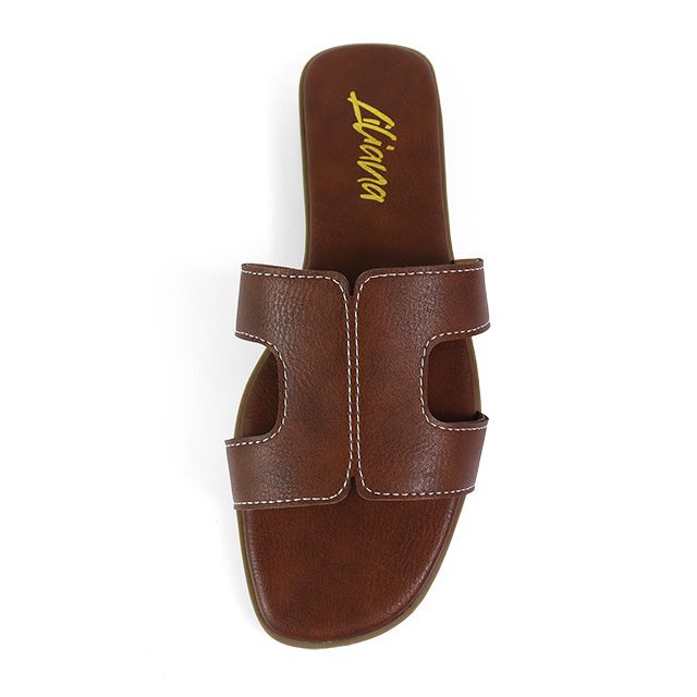 Ella Luxe Slide Sandal Brown