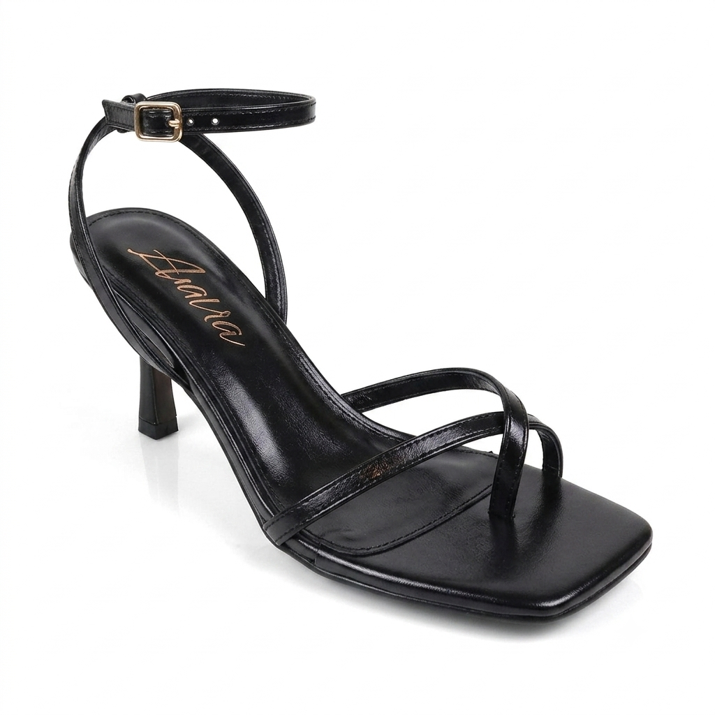 Frankie Heel Sandal Black