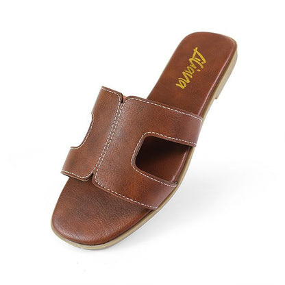 Ella Luxe Slide Sandal Brown