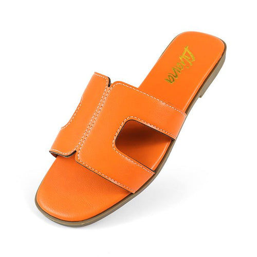 Ella Luxe Slide Sandal Orange