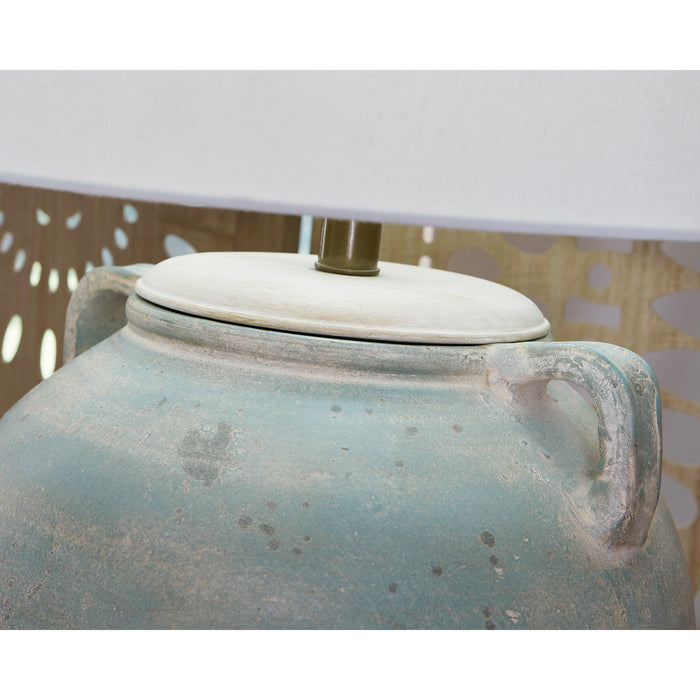 Detail view of Shawburg Blue Table Lamp