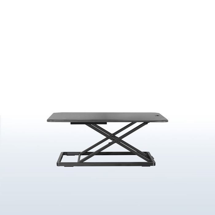 Heavy-duty height adjustable desk converter monitor riser.