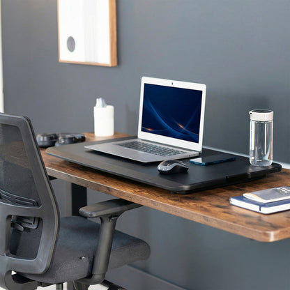 Heavy-duty height adjustable desk converter monitor riser.