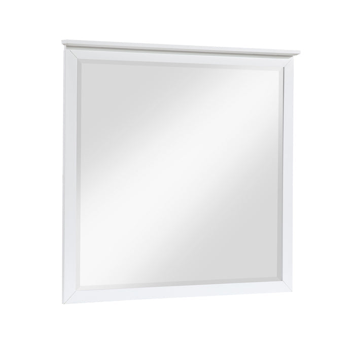 Front right view of Sloane White Mirror