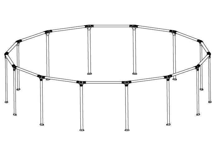 Steel Pro MAX 14' x 33", 14' x 42" & 14' x 48" Above Ground Round Pool Frame Set Replacement, Gray (Footings and T-Connectors)