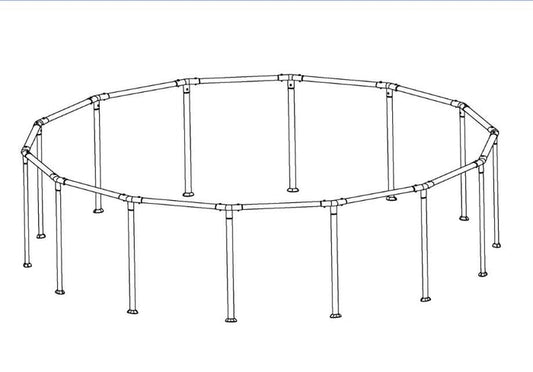 Steel Pro MAX 14' x 42" & 14' x 48" Above Ground Round Pool Frame Set Replacement, Gray (Pins, Pin Gaskets, Footings and T-Connectors)