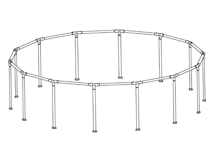 Steel Pro MAX 15' x 42" & 15' x 48" Above Ground Round Pool Frame Set Replacement, Gray (Footings and T-Connectors)