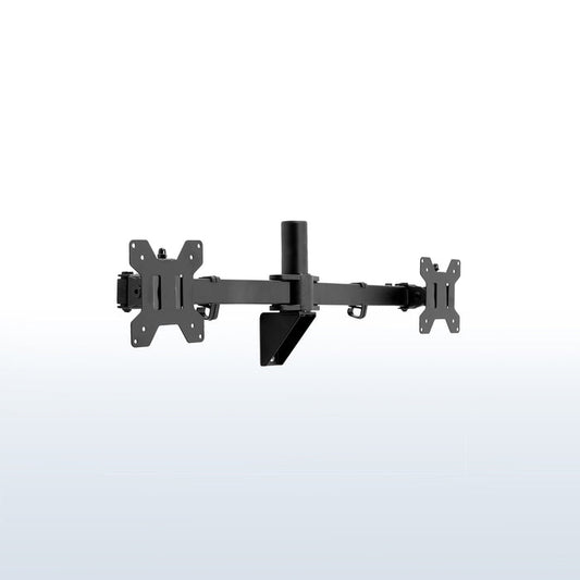 Adjustable telescoping dual monitor wall mount.