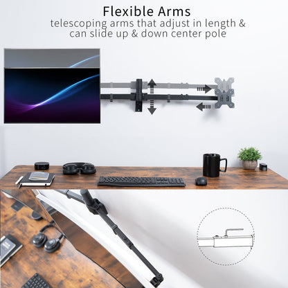 Telescoping dual monitor wall mount.