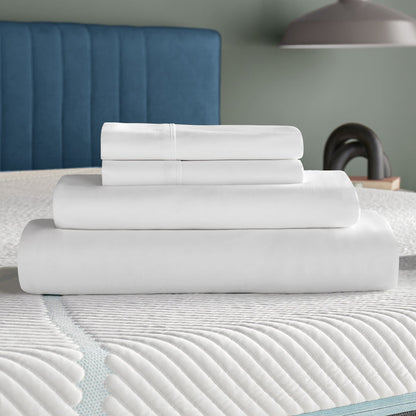 A room setting featuring Tempur-Adapt White Queen Luxe Egyptian Cotton Pillowcases