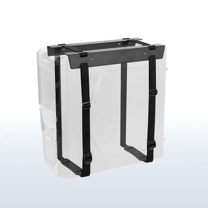 Convenient under desk PC mount with adjustable straps.